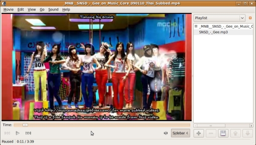 ดู MV เพลง gee ของ girl's บน Ubuntu ก็ทำได้ สบายมาก