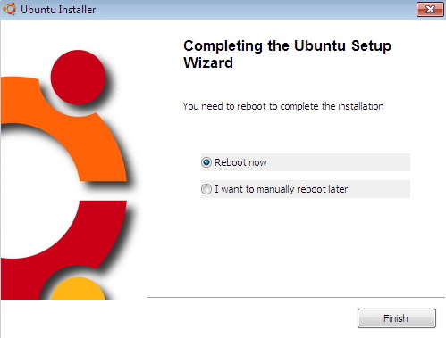 reboot เพื่อเริ่มใช้งาน ubuntu เย้!
